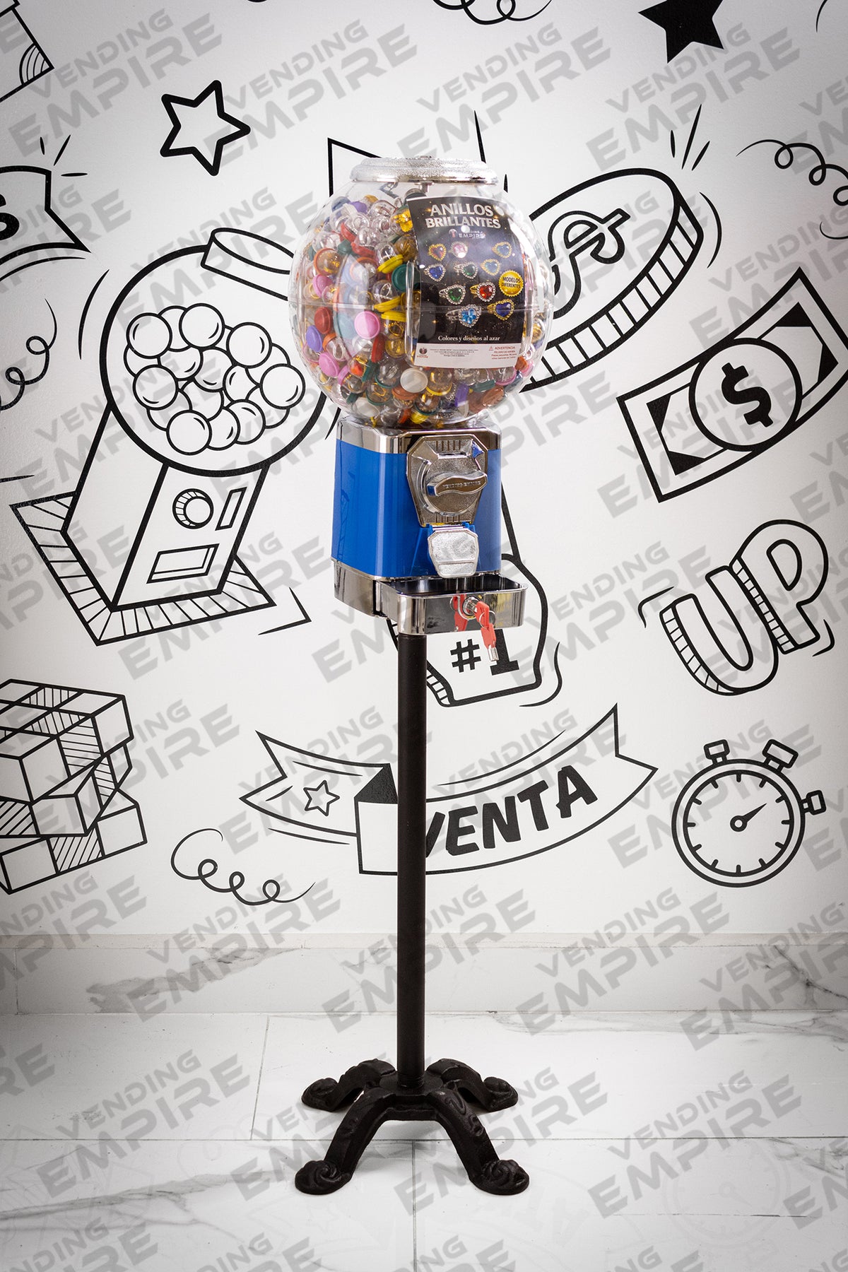 Máquina Chiclera Globo Vending Empire con Pedestal Araña