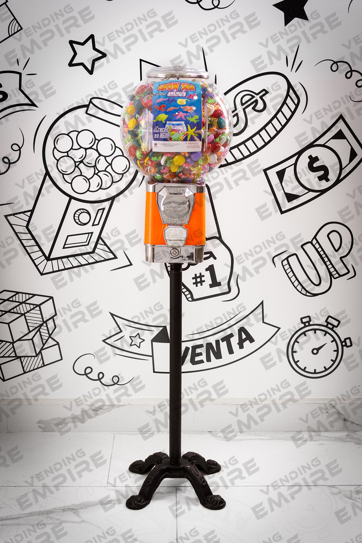 Máquina Chiclera Globo Vending Empire con Pedestal Araña