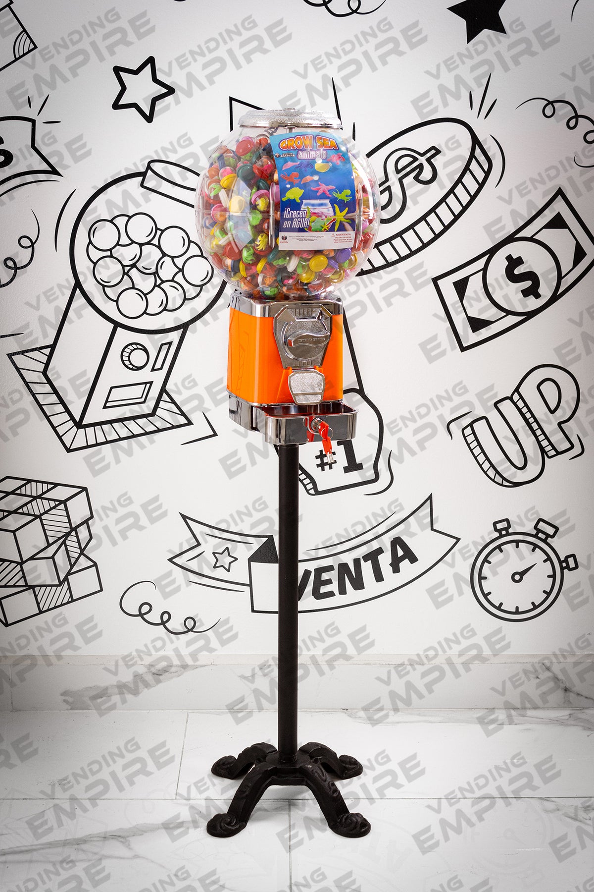 Máquina Chiclera Globo Vending Empire con Pedestal Araña