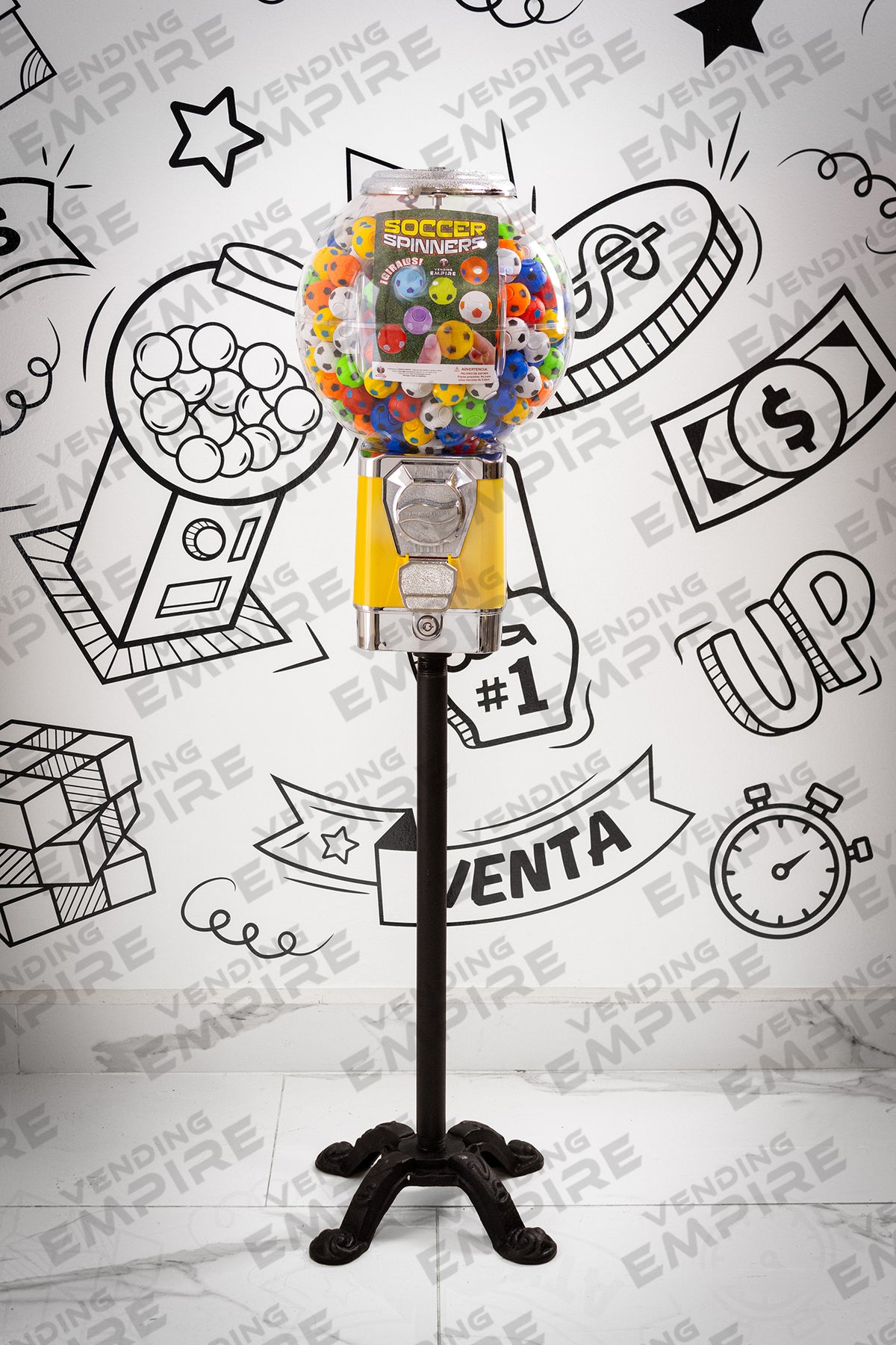 Máquina Chiclera Globo Vending Empire con Pedestal Araña