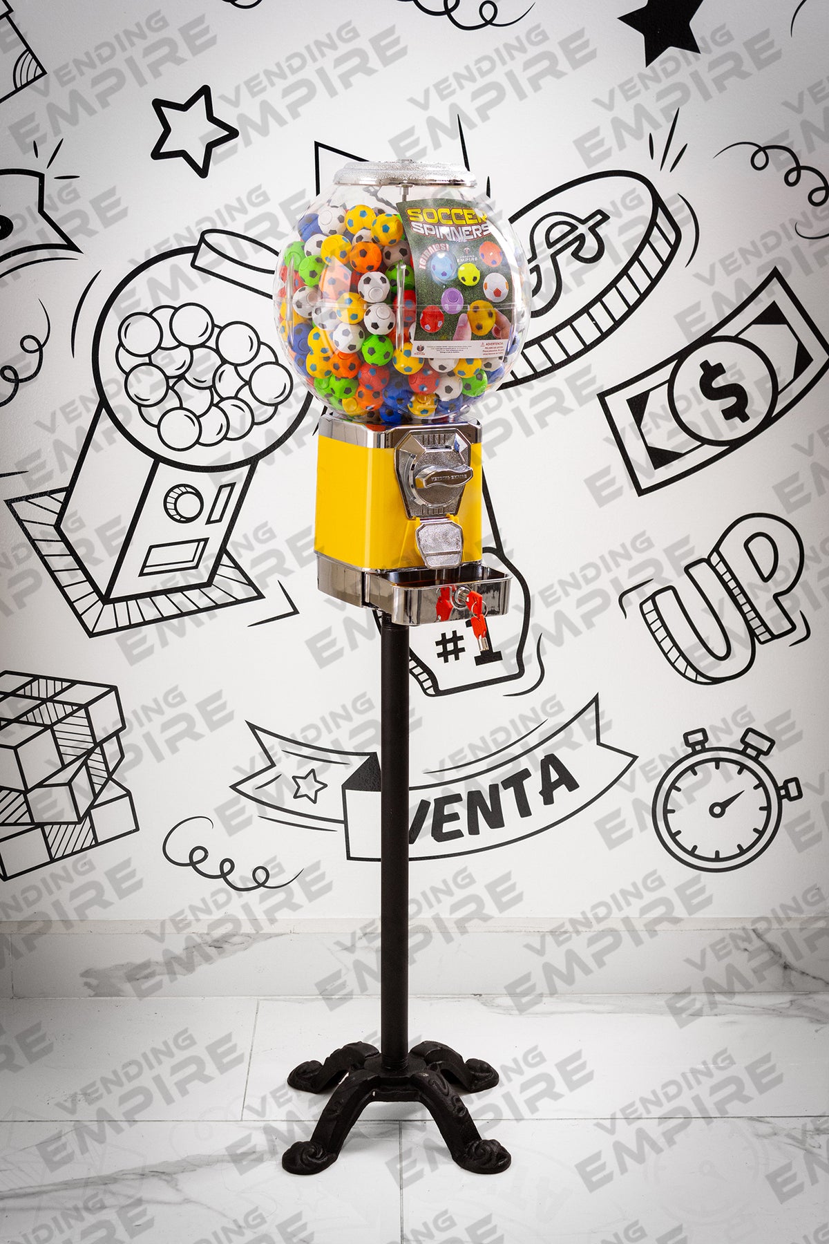 Máquina Chiclera Globo Vending Empire con Pedestal Araña