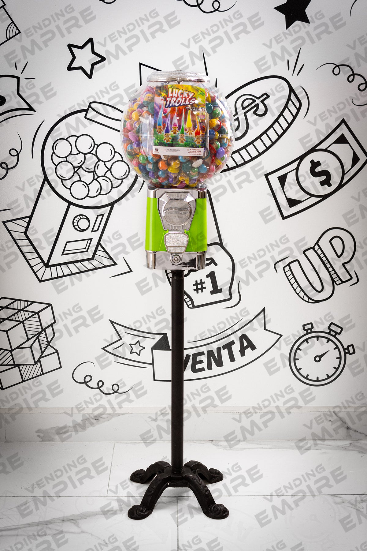 Máquina Chiclera Globo Vending Empire con Pedestal Araña