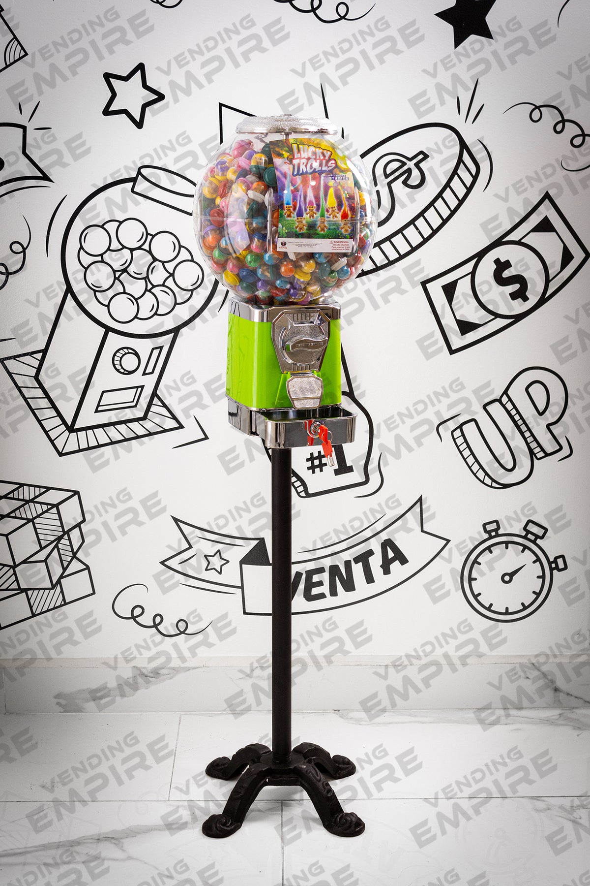 Máquina Chiclera Globo Vending Empire con Pedestal Araña