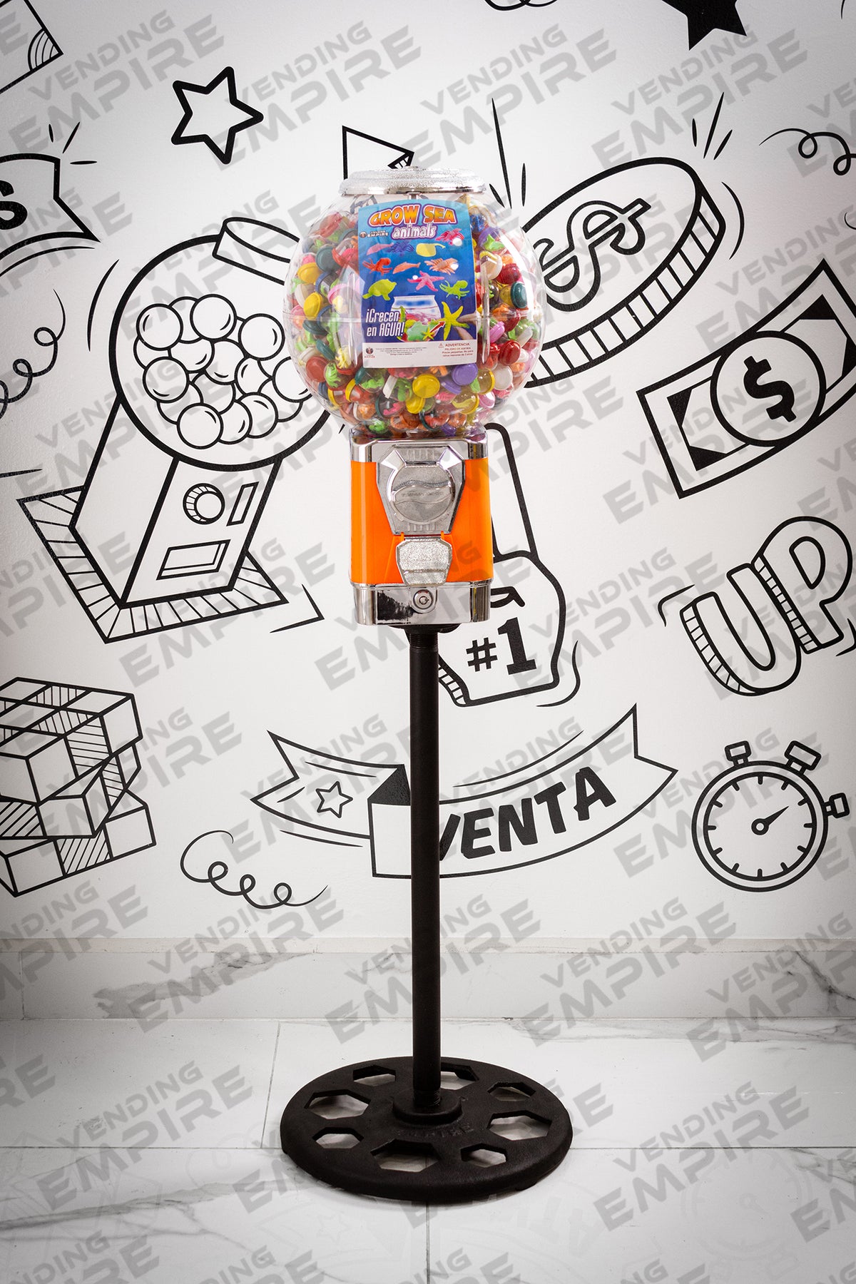 Máquina Chiclera Globo Vending Empire con Pedestal