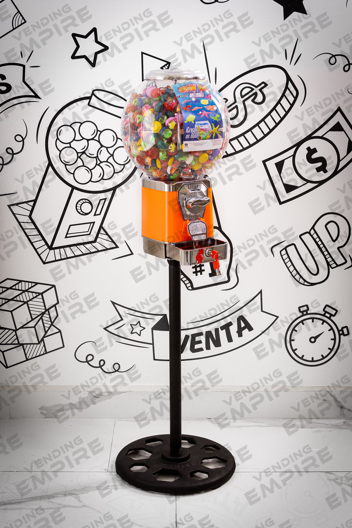 Máquina Chiclera Globo Vending Empire con Pedestal