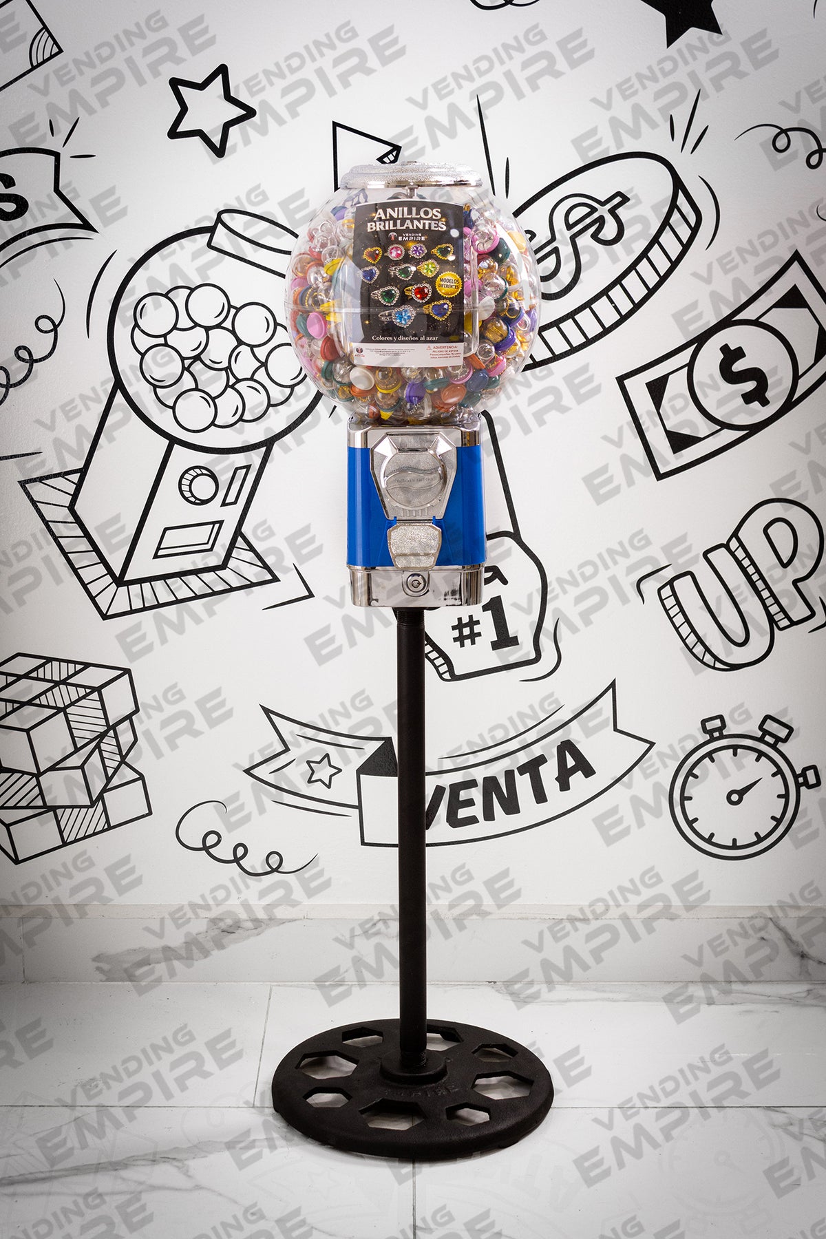 Máquina Chiclera Globo Vending Empire con Pedestal