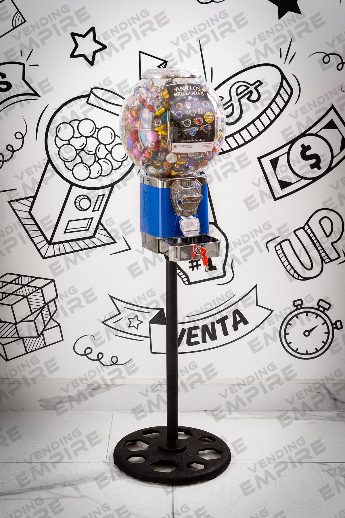 Máquina Chiclera Globo Vending Empire con Pedestal