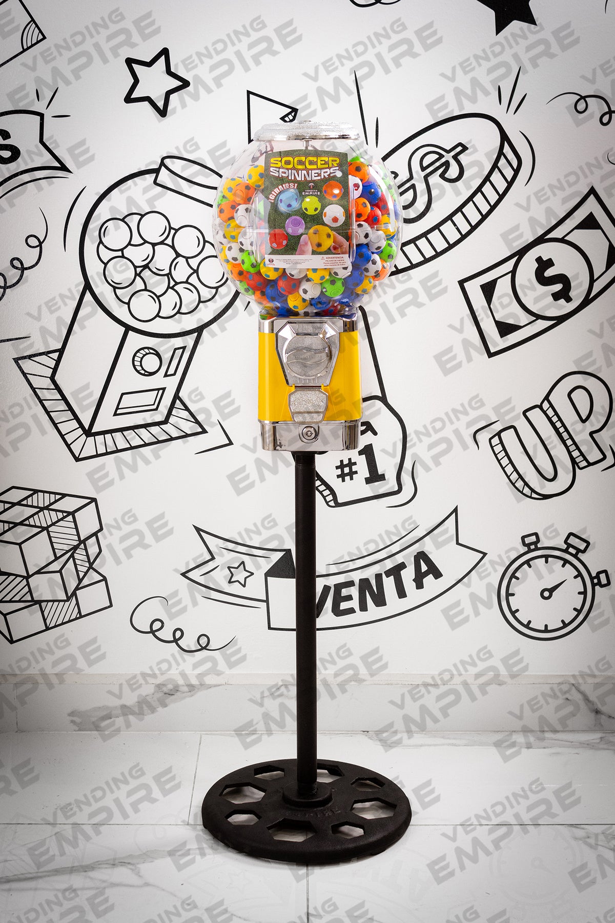 Máquina Chiclera Globo Vending Empire con Pedestal