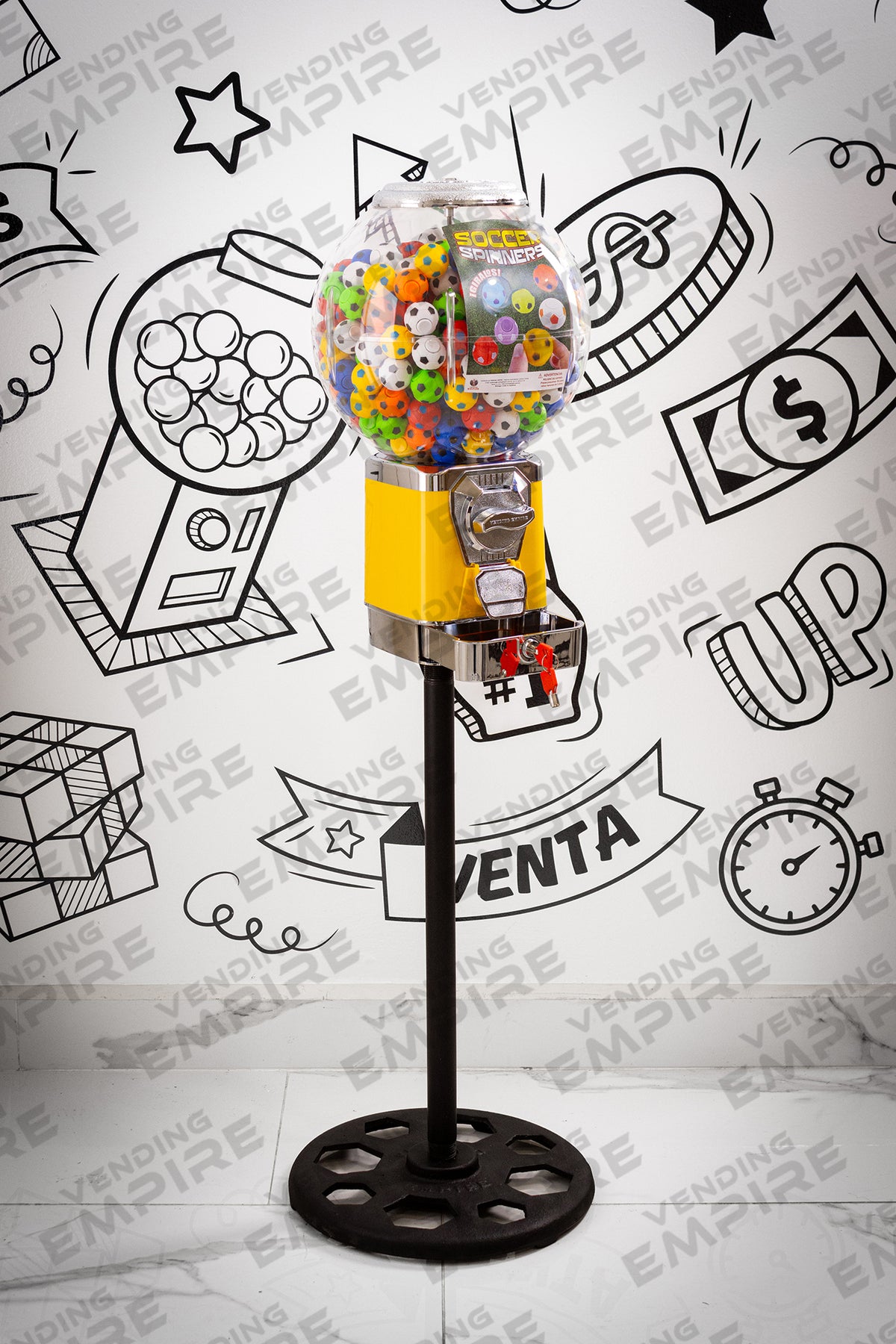 Máquina Chiclera Globo Vending Empire con Pedestal