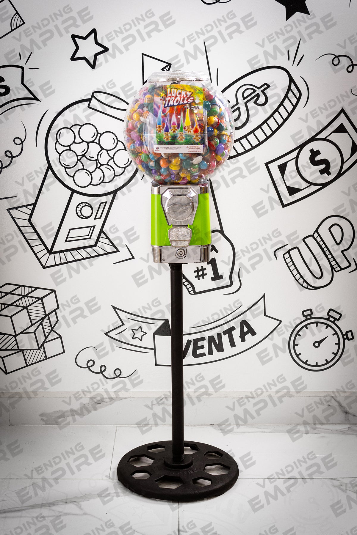 Máquina Chiclera Globo Vending Empire con Pedestal