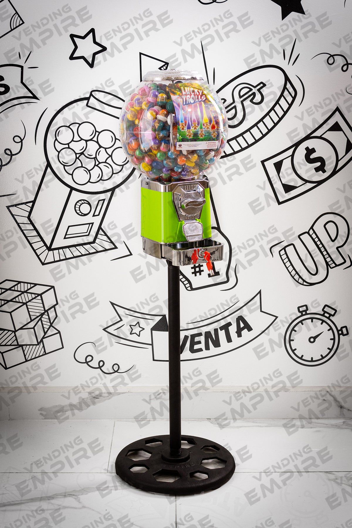 Máquina Chiclera Globo Vending Empire con Pedestal