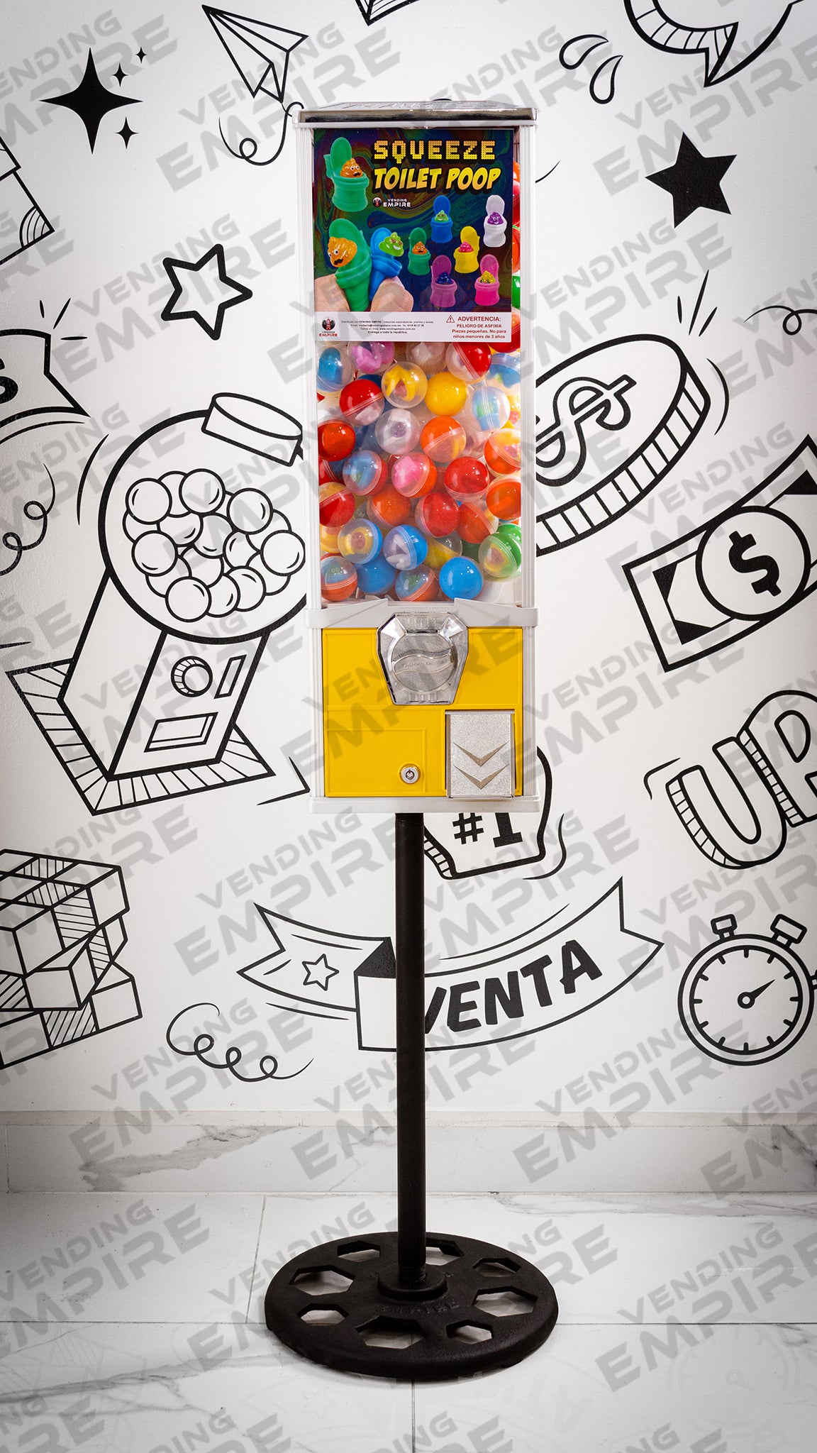 Máquina 2 Pulgadas de Mayor Capacidad con Pedestal Redondo Vending EMPIRE | Vending EMPIRE