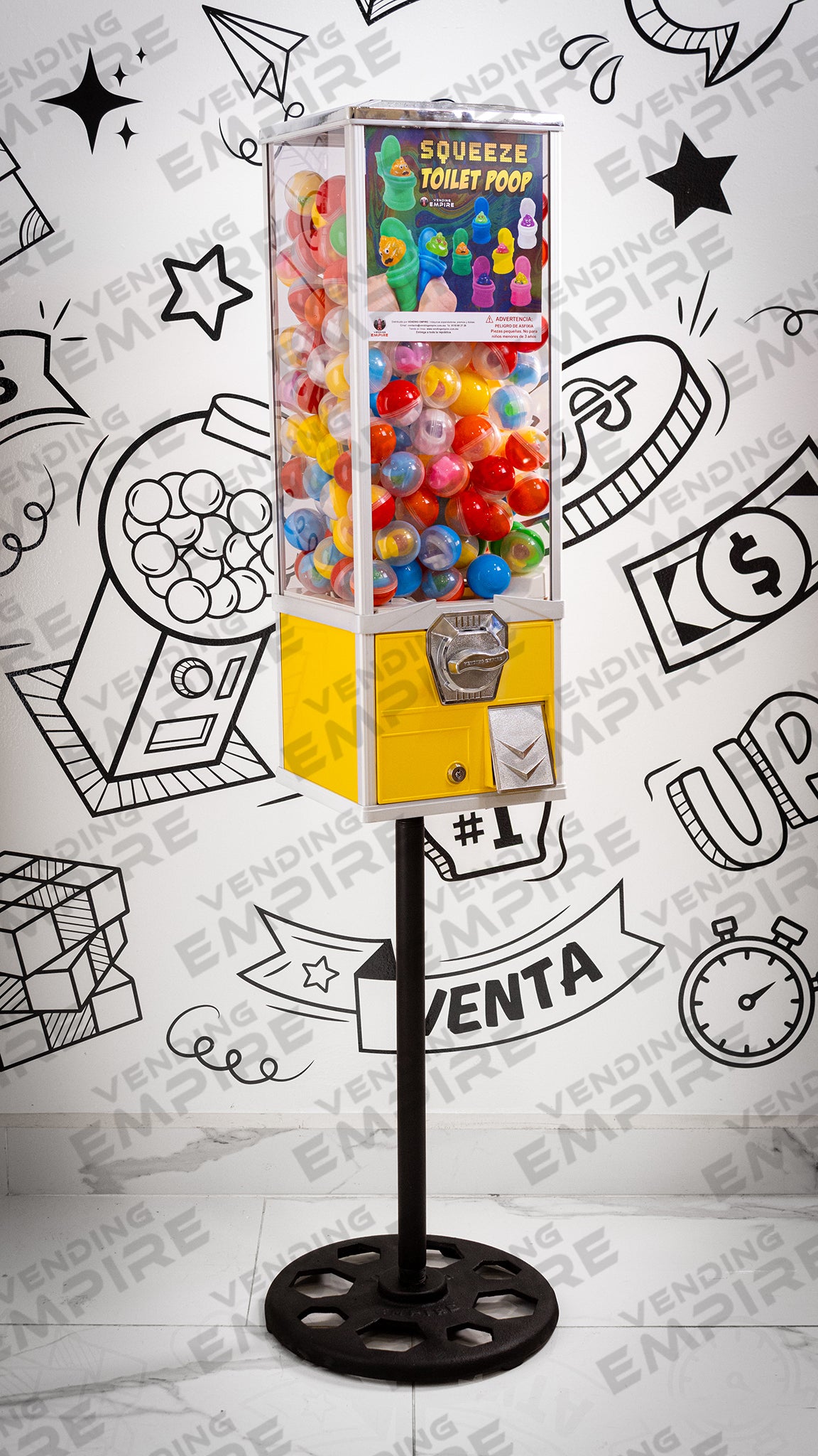 Máquina 2 Pulgadas de Mayor Capacidad con Pedestal Redondo Vending EMPIRE | Vending EMPIRE