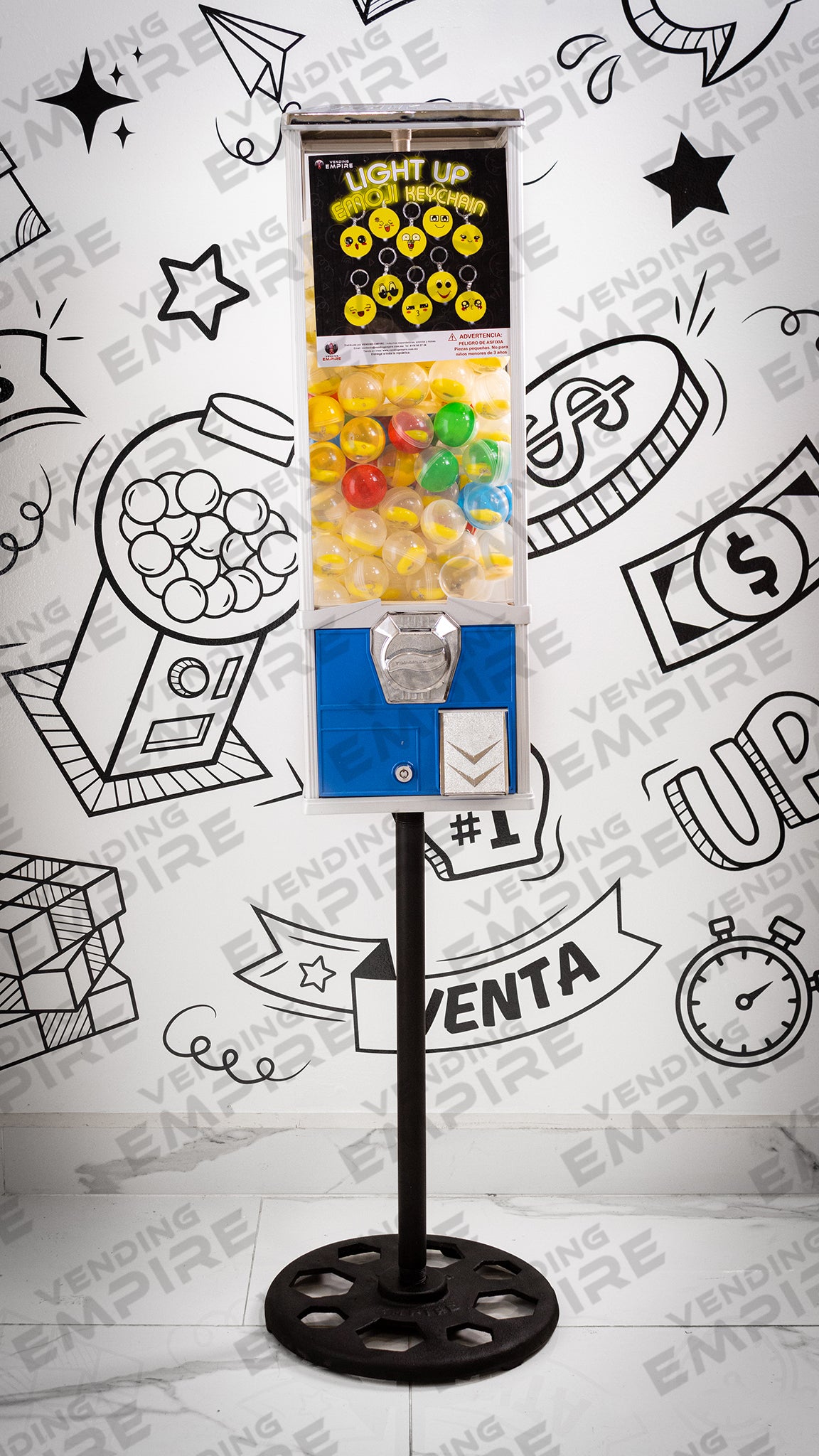 Máquina 2 Pulgadas de Mayor Capacidad con Pedestal Redondo Vending EMPIRE | Vending EMPIRE