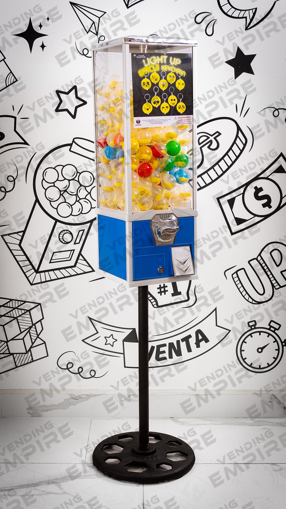 Máquina 2 Pulgadas de Mayor Capacidad con Pedestal Redondo Vending EMPIRE | Vending EMPIRE