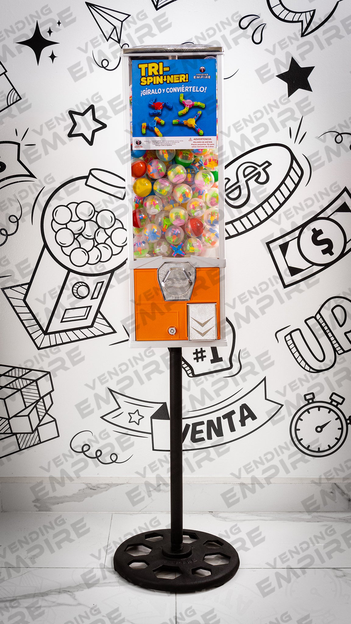 Máquina 2 Pulgadas de Mayor Capacidad con Pedestal Redondo Vending EMPIRE | Vending EMPIRE