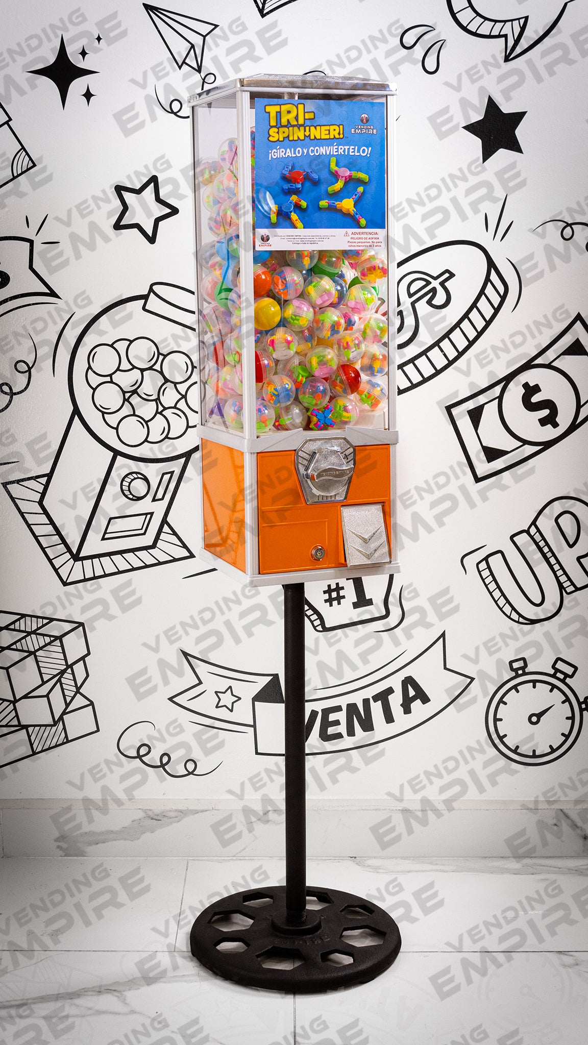 Máquina 2 Pulgadas de Mayor Capacidad con Pedestal Redondo Vending EMPIRE | Vending EMPIRE