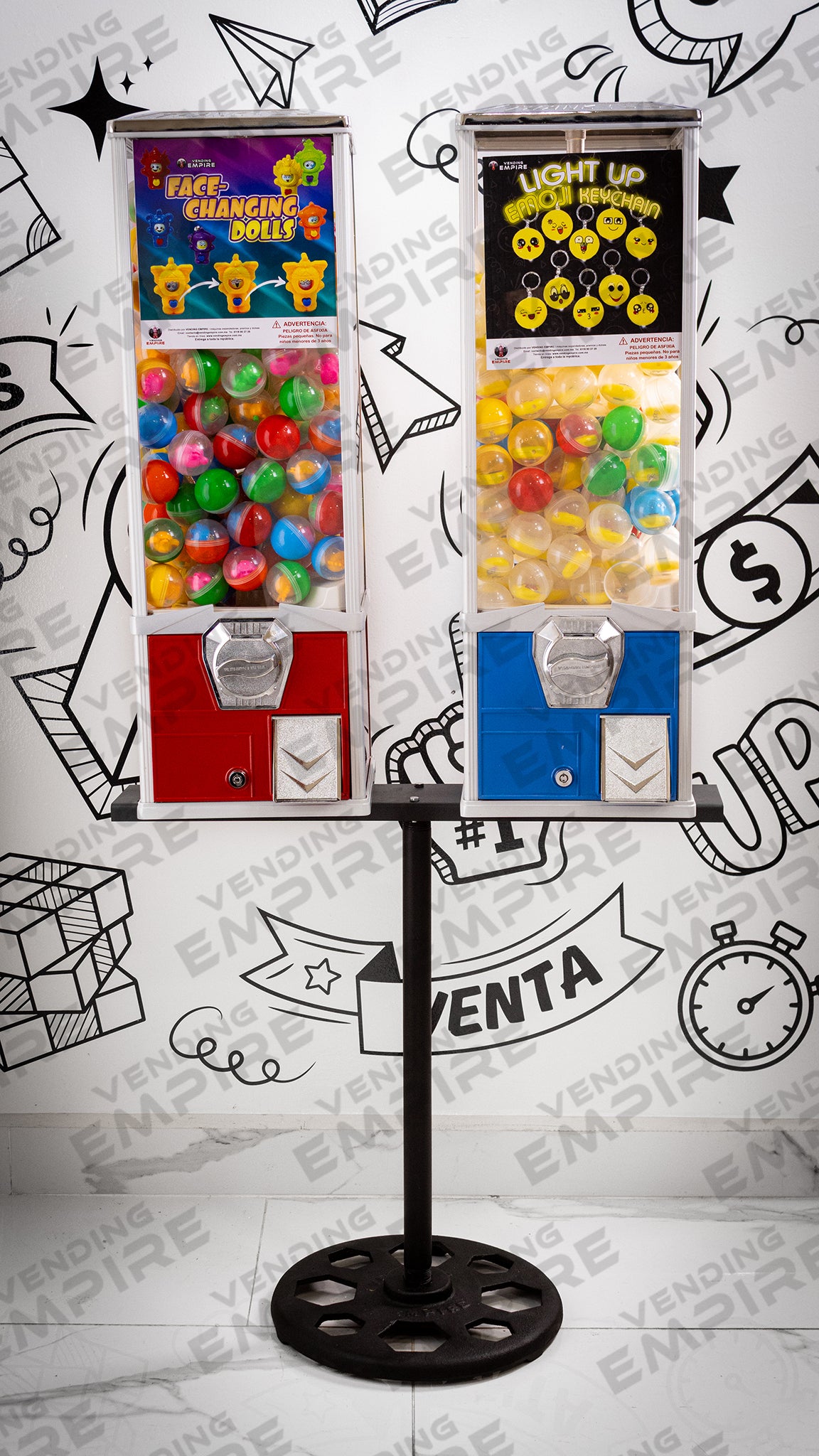 Módulo Doble 2 Pulgadas de Mayor Capacidad con Pedestal Redondo Vending EMPIRE | Vending EMPIRE