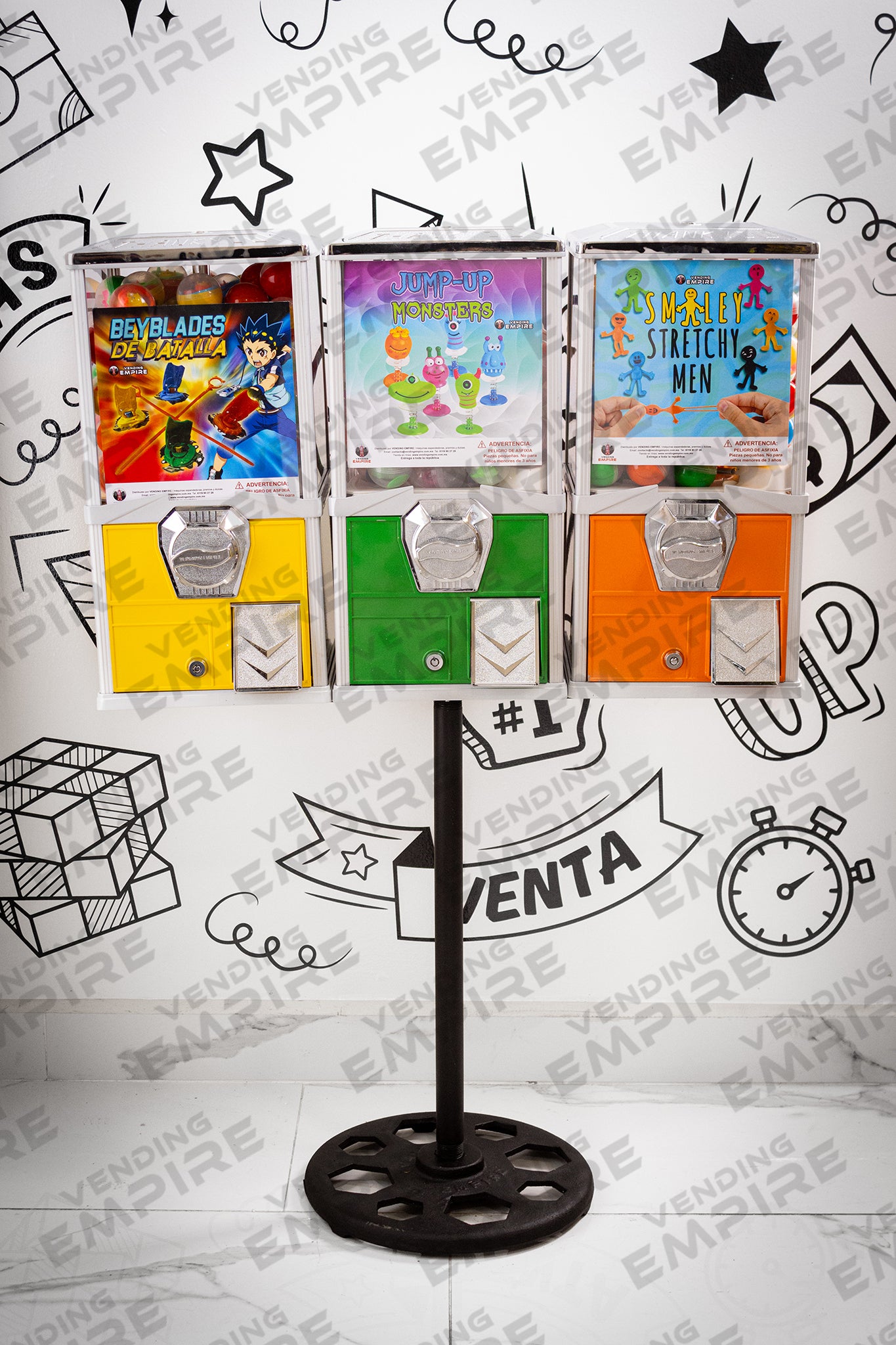 Módulo Triple Compacto con Pedestal Redondo Vending EMPIRE | Vending EMPIRE