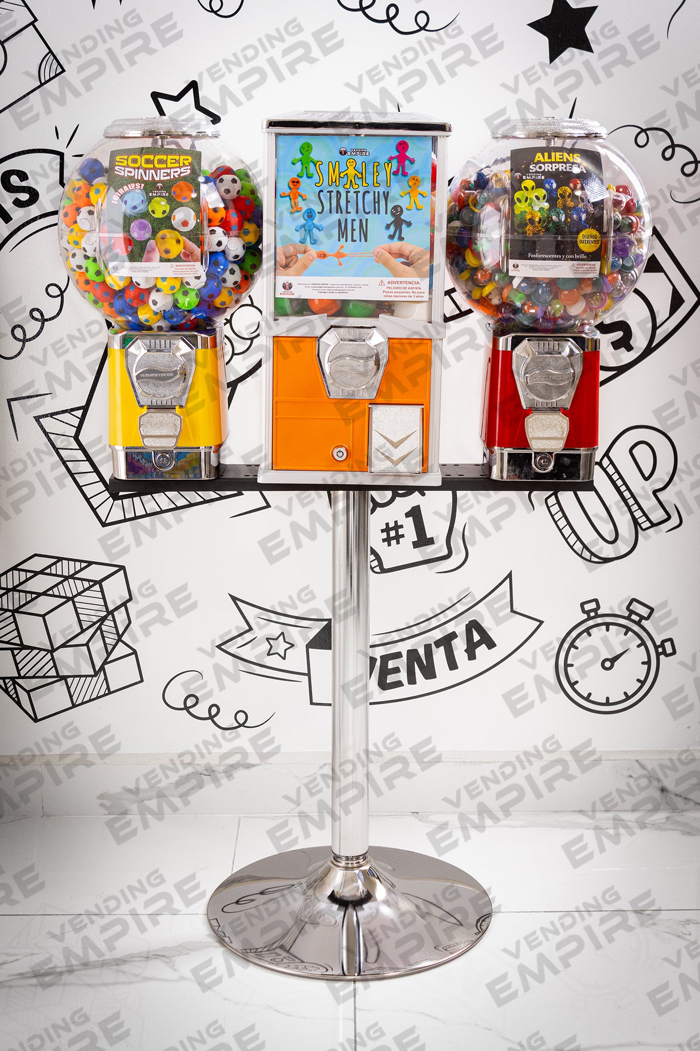 Módulo Triple Mixto con Máquina de Globo y Máquina Compacta | Vending EMPIRE