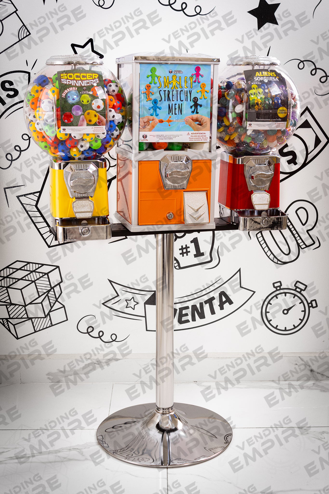 Módulo Triple Mixto con Máquina de Globo y Máquina Compacta | Vending EMPIRE