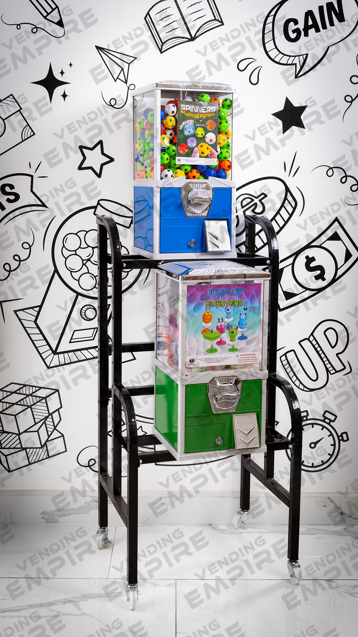 Rack Triple Escalonado con Máquina Compacta Alta y Máquinas Compactas | Vending EMPIRE