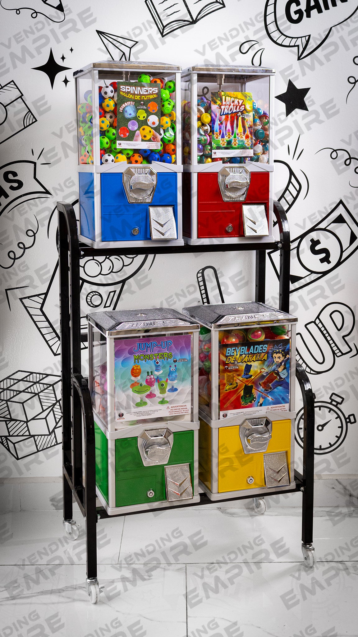 Rack Triple Escalonado con Máquina Compacta y Máquinas Compactas | Vending EMPIRE