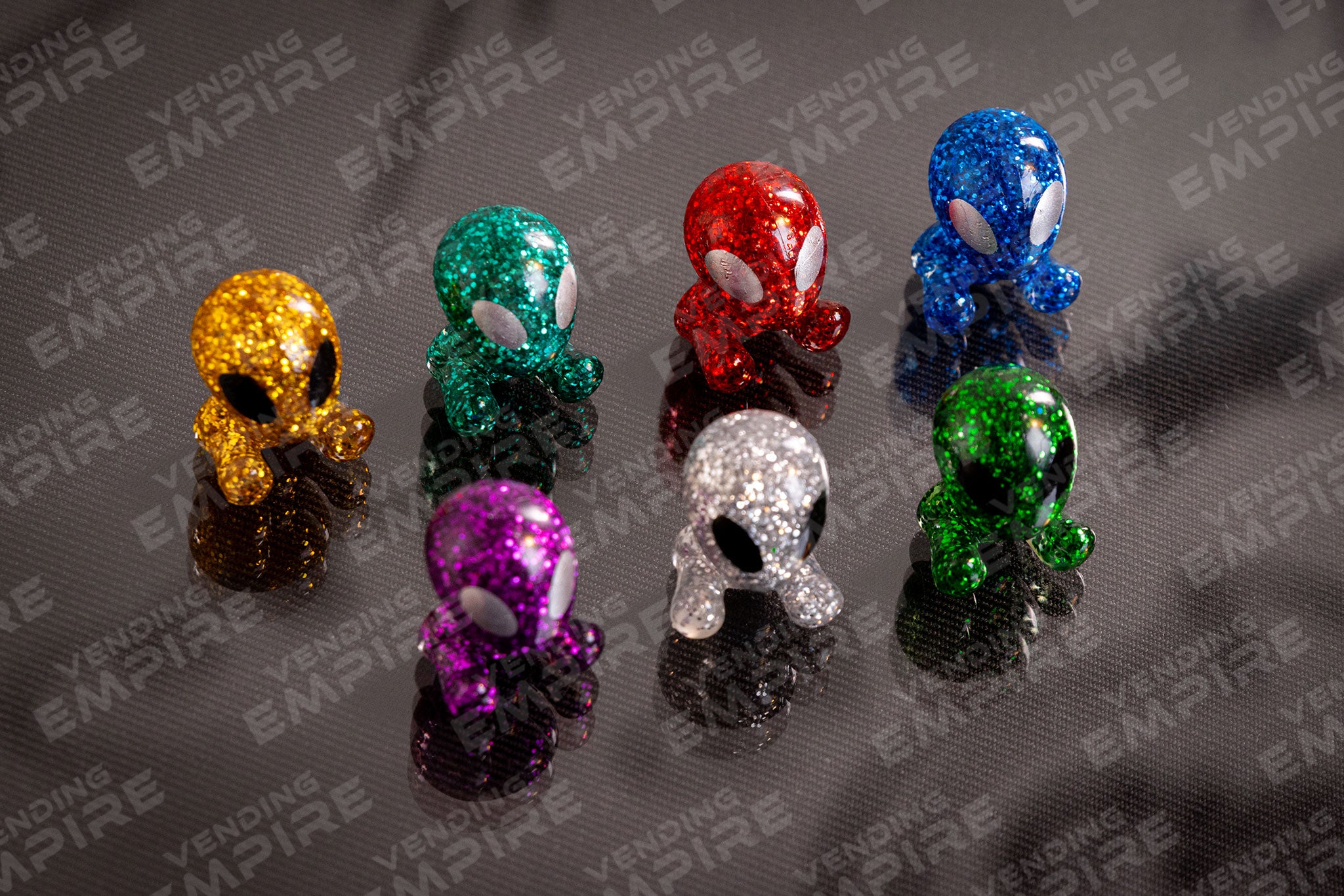 Figuras Alienígenas con Glitter ya encapsulados 1″ (100 pzs )