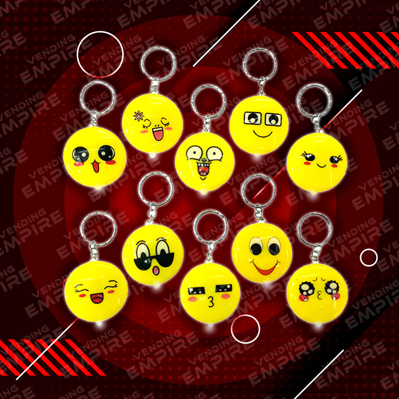 Llavero Emoji Luminoso para 2” ya encapsulado (100pzs)